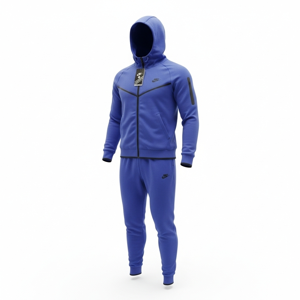 Nike Tracksuit Sweatsuit Joggers Set Pants and Hoodie Royal Blue Medium New